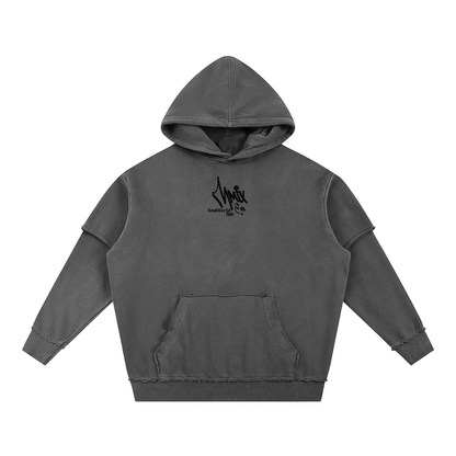 SnøWorld raw edge hoodie