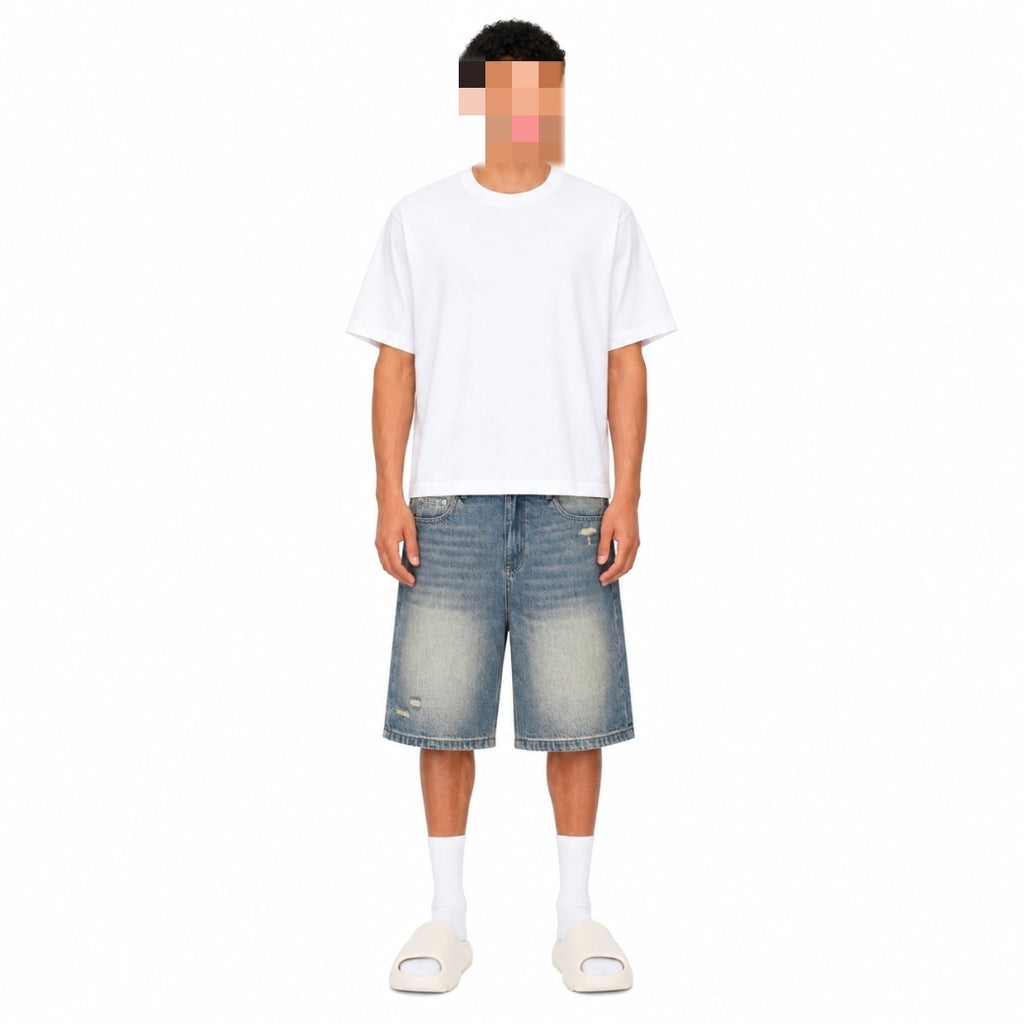 Short En Jean Délavé Le Terrain