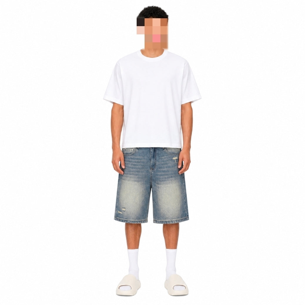 Short En Jean Délavé Le Terrain