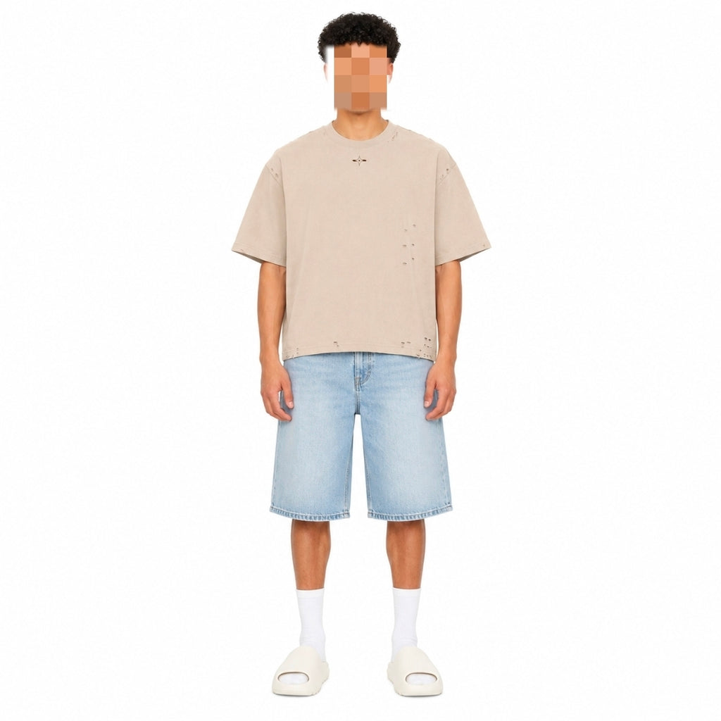 T-shirt Boxy Effiloché Studio